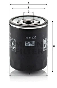 Alyvos filtras MANN-FILTER W 1140/5