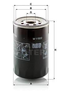 Alyvos filtras MANN-FILTER W 1150/2
