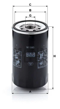 Alyvos filtras MANN-FILTER W 1160