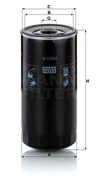 Alyvos filtras MANN-FILTER W 1170/5