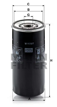 Alyvos filtras MANN-FILTER W 1170/7