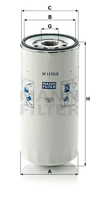 Alyvos filtras MANN-FILTER W 1170/9
