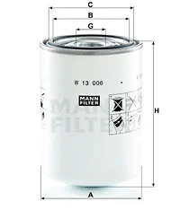 Hidraulinės sistemos filtras MANN-FILTER W 13 006