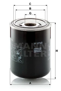 Alyvos filtras MANN-FILTER W 1374/6