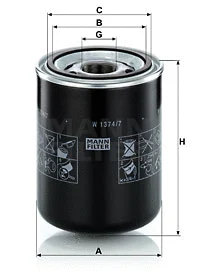 Alyvos filtras MANN-FILTER W 1374/7
