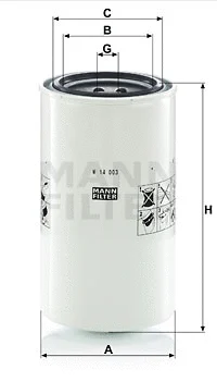 Hidraulinės sistemos filtras MANN-FILTER W 14 003