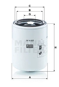 Hidraulinės sistemos filtras MANN-FILTER W 14 005