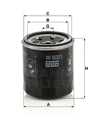 Alyvos filtras MANN-FILTER W 6021