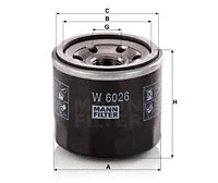 Alyvos filtras MANN-FILTER W 6026