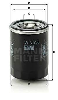 Alyvos filtras MANN-FILTER W 610/6