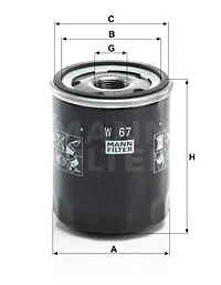 Alyvos filtras MANN-FILTER W 67