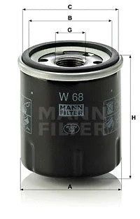 Alyvos filtras MANN-FILTER W 68