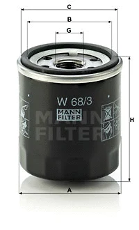 Alyvos filtras MANN-FILTER W 68/3