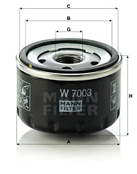 Alyvos filtras MANN-FILTER W 7003