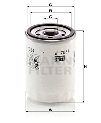 Alyvos filtras MANN-FILTER W 7034