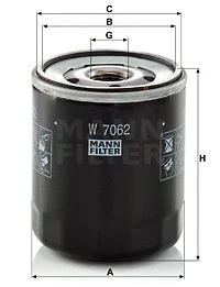 Alyvos filtras MANN-FILTER W 7062