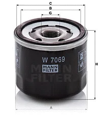 Alyvos filtras MANN-FILTER W 7069