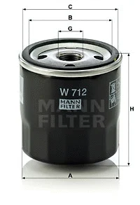 Alyvos filtras MANN-FILTER W 712
