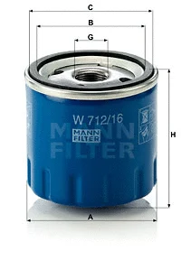 Alyvos filtras MANN-FILTER W 712/16