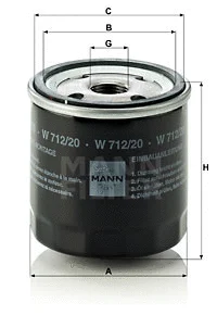 Alyvos filtras MANN-FILTER W 712/20