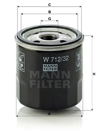 Alyvos filtras MANN-FILTER W 712/32