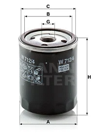 Alyvos filtras MANN-FILTER W 712/4