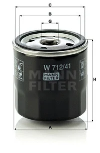 Alyvos filtras MANN-FILTER W 712/41