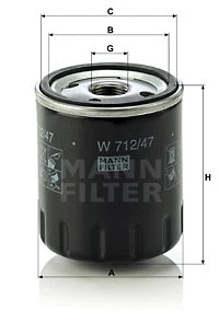 Alyvos filtras MANN-FILTER W 712/47