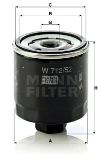 Alyvos filtras MANN-FILTER W 712/52