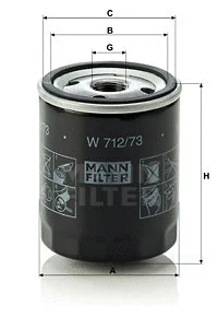 Alyvos filtras MANN-FILTER W 712/73