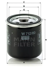 Alyvos filtras MANN-FILTER W 712/80