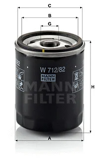 Alyvos filtras MANN-FILTER W 712/82