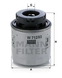 Alyvos filtras MANN-FILTER W 712/93