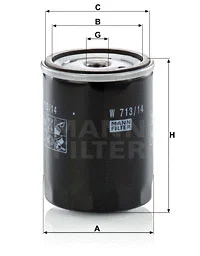 Alyvos filtras MANN-FILTER W 713/14