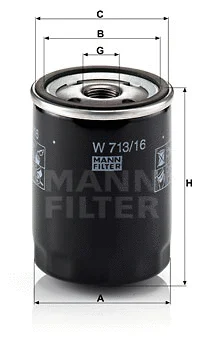 Alyvos filtras MANN-FILTER W 713/16