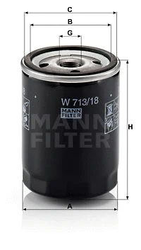 Alyvos filtras MANN-FILTER W 713/18