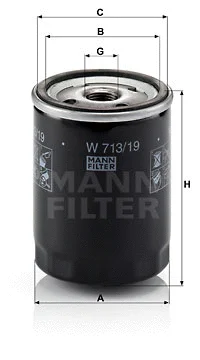 Alyvos filtras MANN-FILTER W 713/19