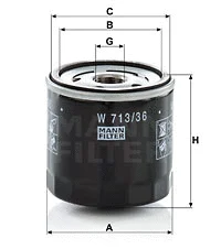 Alyvos filtras MANN-FILTER W 713/36