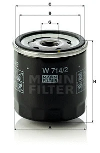 Alyvos filtras MANN-FILTER W 714/2