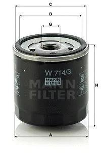 Alyvos filtras MANN-FILTER W 714/3