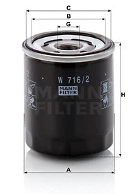 Alyvos filtras MANN-FILTER W 716/2