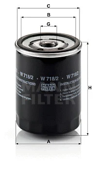 Alyvos filtras MANN-FILTER W 718/2