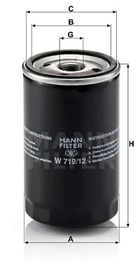 Alyvos filtras MANN-FILTER W 719/12