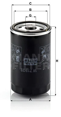 Alyvos filtras MANN-FILTER W 719/22