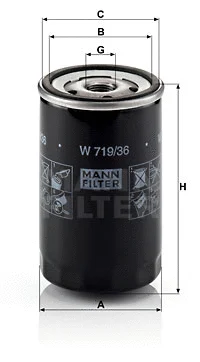 Alyvos filtras MANN-FILTER W 719/36