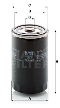 Alyvos filtras MANN-FILTER W 719/4
