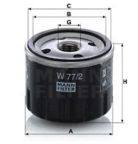 Alyvos filtras MANN-FILTER W 77/2