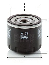 Alyvos filtras MANN-FILTER W 79