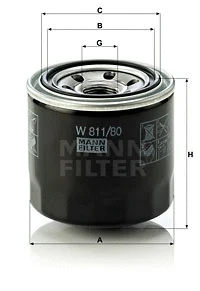 Alyvos filtras MANN-FILTER W 811/80