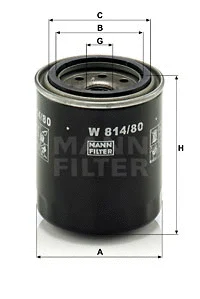 Alyvos filtras MANN-FILTER W 814/80
